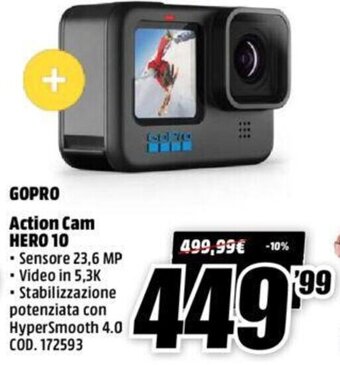 MediaWorld Gopro Action Cam Hero 10 offerta