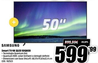 MediaWorld Samsung Smart TV 4K QLED 50Q60B offerta