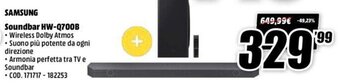 MediaWorld Samsung Soundbar HW-Q700B offerta