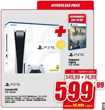 MediaWorld PS5 Console oder PS5 Hogwarts Legacy offerta