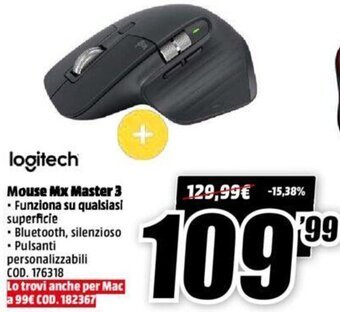 MediaWorld Logitech Mouse Mx Master 3 offerta