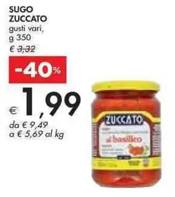 Bennet Zuccato Sugo 350 g offerta