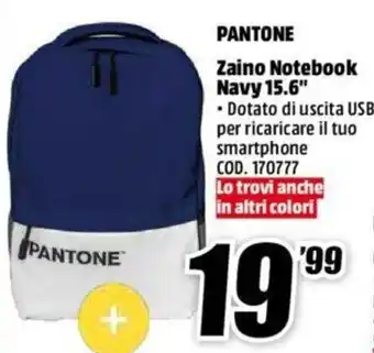 Pantone Zaino Notebook Navy 15.6"