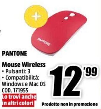 MediaWorld Pantone Mouse Wireless offerta