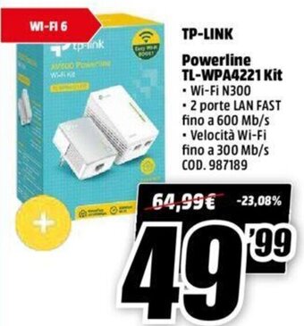 MediaWorld TP-Link Powerline TL-WPA4221 Kit offerta