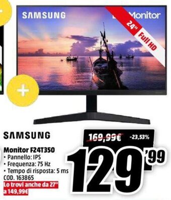 MediaWorld Samsung Monitor F24T350 offerta