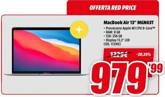 MediaWorld MacBook Air 13" MGN63T offerta