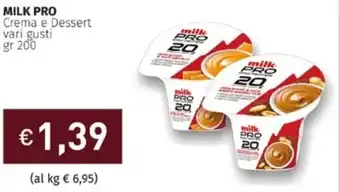Prezzemolo e Vitale Milk Pro Crema e Dessert vari gusti 200 gr offerta