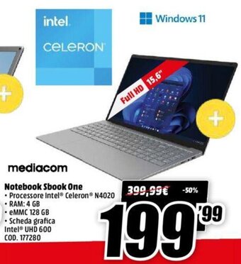 MediaWorld Mediacom Notebook Sbook One offerta