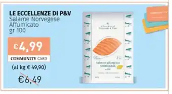 Prezzemolo e Vitale Le Eccellenze di P&V Salame Norvegese Affumicato 100 gr offerta