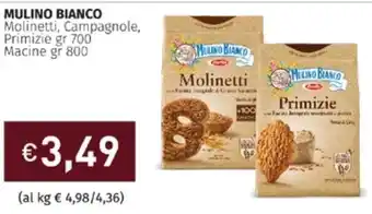 Prezzemolo e Vitale Mulino Bianco Molinetti,Campagnole,Primizie gr 700,Macine gr 800 offerta