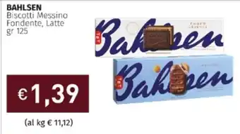 Bahlsen Biscotti Messino Fondente, Latte 125 gr