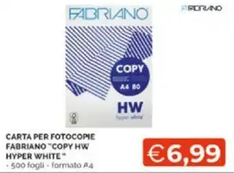 Fabriano Copy HW Hyper White Carta per Fotocopie 500 fogli