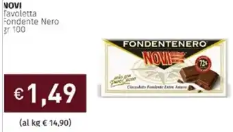 Prezzemolo e Vitale Novi Tavoletta Fondente Nero 100 gr offerta