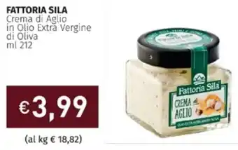 Prezzemolo e Vitale Fattoria Sila Crema di Aglio in Olio Extra Vergine di Oliva 212 ml offerta