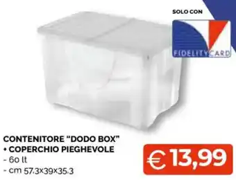 Dodo Box Contenitore + Coperchio Pieghevole 60 lt
