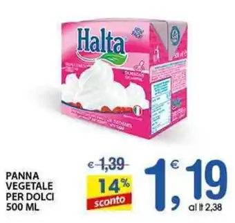 Qui Discount Halta Panna Vegetale per Dolci 500 ml offerta
