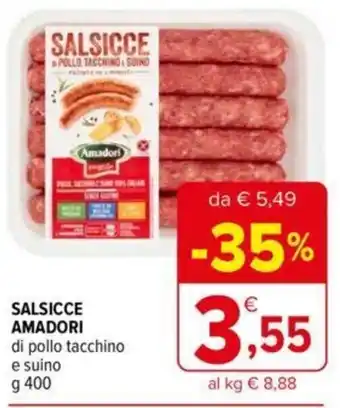 Iperal Amadori Salsicce di Pollo tacchino e suino 400 g offerta