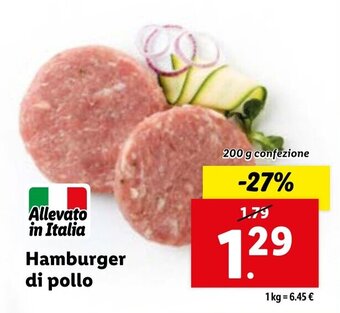 Lidl Hamburger di pollo 200 g confezione offerta