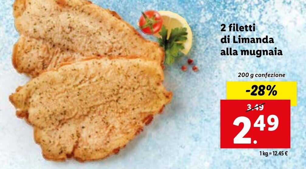 2 filetti di Limanda alla mugnaia 200 g offerta di Lidl