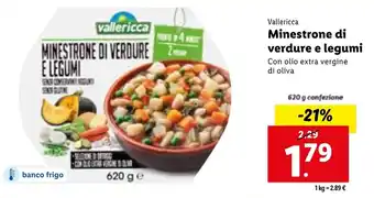 Lidl Vallericca Minestrone di verdure e legumi 620 g offerta