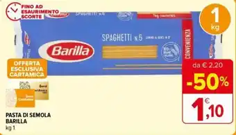 Iperal Barilla Pasta di Semola 1 kg offerta