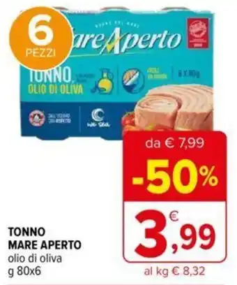 Iperal Mare Aperto Tonno olio di Oliva g 80 x 6 offerta