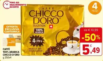 Iperal Caffe'' 100% Arabica Chicco d'Oro g 250 x 4 offerta