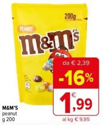 Iperal M&M's peanut 200 g offerta
