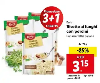 Lidl Kania Risotto ai funghi con porcini 4x 175 g offerta
