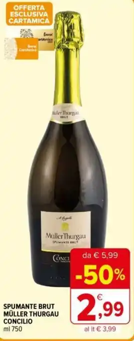 Iperal Concilio Spumante Brut Müller Thurgau 750 ml offerta
