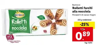 Lidl Nastrecce Rolletti farciti alla nocciola 222 g offerta