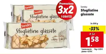 Lidl Sondey Sfogliatine glassate 3x 200 g offerta