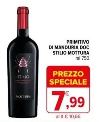 Iperal Primitivo Di Manduria DOC Stilio Mottura 750 ml offerta
