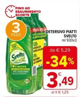 Iperal Svelto Detersivo Piatti ml 930 x 3 offerta