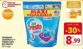 Iperal bio Presto Detersivo Lavatrice 3+1 Power Caps 60 lavaggi offerta