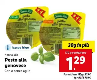 Lidl Nonna Mia Pesto alla genovese 170 g offerta