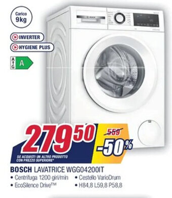 Trony Bosch Lavatrice WGG04200IT offerta
