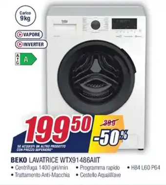 Trony Beko Lavatrice WTX91486AIIT offerta