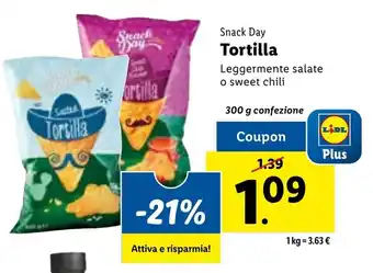 Lidl Snack Day Tortilla 300 g offerta