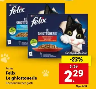 Lidl Purina felix Le ghiottonerie 6x 85 g offerta