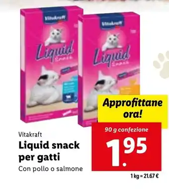 Lidl Vitakraft Liquid snack per gatti 90 g offerta