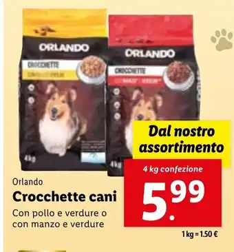 Lidl Orlando Crocchette cani 4 kg offerta