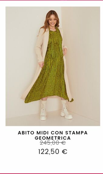 Abito midi con stampa geometrica