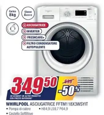 Trony Whirlpool Asciugatrice FFTM228x3WSYIT offerta