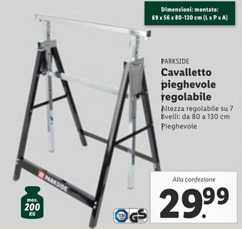 Lidl Parkside Cavalletto pieghevole regolabile offerta