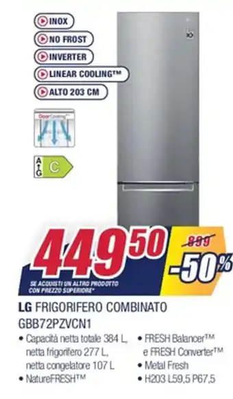 Trony LG Frigorifero Combinato GBB72PZVCN1 offerta