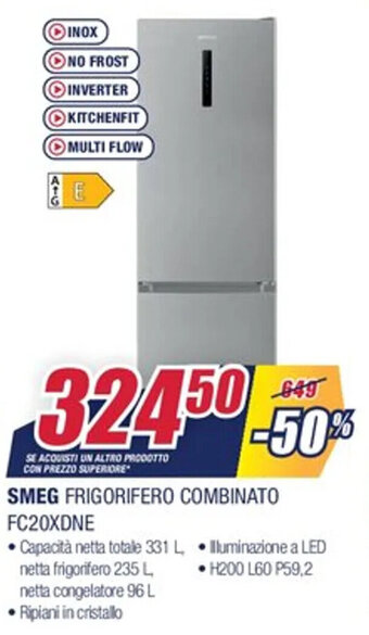 Trony SMEG Frigorifero Combinato FC20XDNE offerta