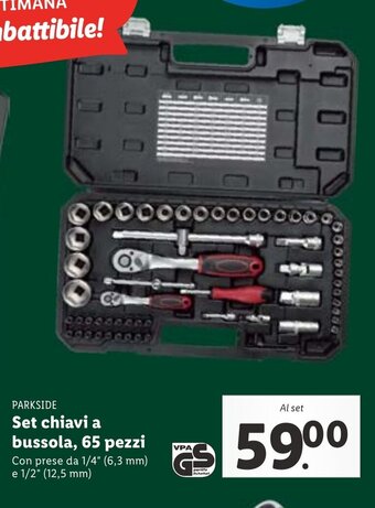Lidl Parkside Set chiavi a bussola, 65 pezzi offerta