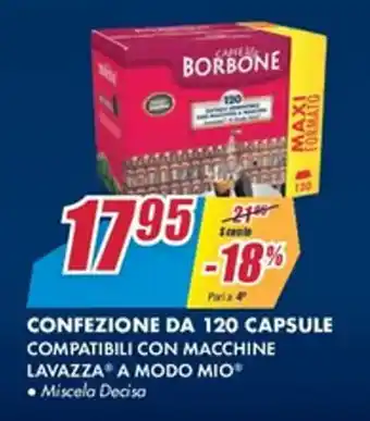 Trony Caffe Borbone Confezione Da 120 Capsule offerta